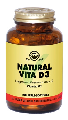 Solgar Integratori Linea Vitamine Natural Vita D3 100 Perle