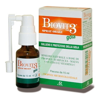 AR Fitofarma Ricerca Naturale Biovit 3 Benessere Gola Spray Orofaringeo 15 ml