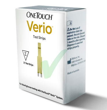 LifeScan OneTouch Linea Controllo Glicemia Verio 25 Strisce Reattive