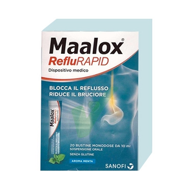 Sanofi Aventis Linea Apparato Gastrico Maalox RefluRAPID 20 Buste alla Menta
