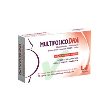 LJ Pharma Linea Vitamine Minerali MULTIFOLICO DHA Integratore 60 Capsule