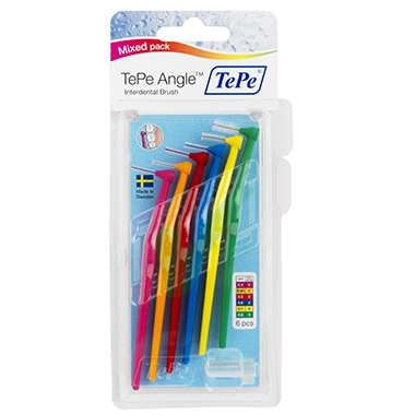 TePe Linea Cura Dentale Quotidiana 6 Scovolini Angolati 0,40-0,80 Colori Misti