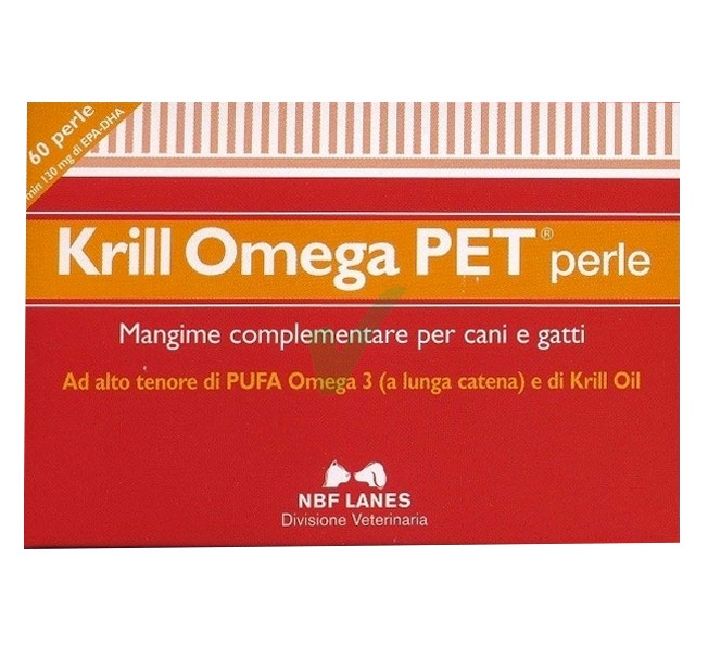 N.B.F. Lanes Linea Animali Domestici Krill Omega Pet Mangime Cani Gatti 60 Perle
