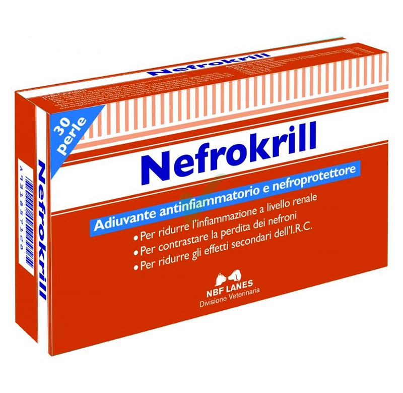 N.B.F. Lanes Linea Animali Domestici Nefrokrill Mangine Complemen Gatti 30 Perle