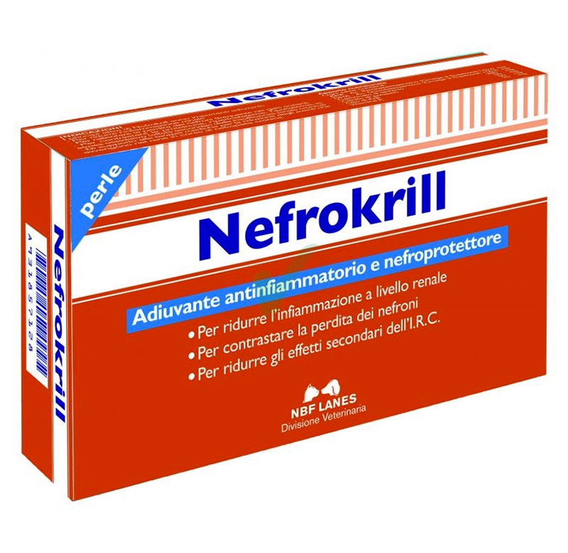 N.B.F. Lanes Linea Animali Domestici Nefrokrill Mangine Complemen Gatti 60 Perle