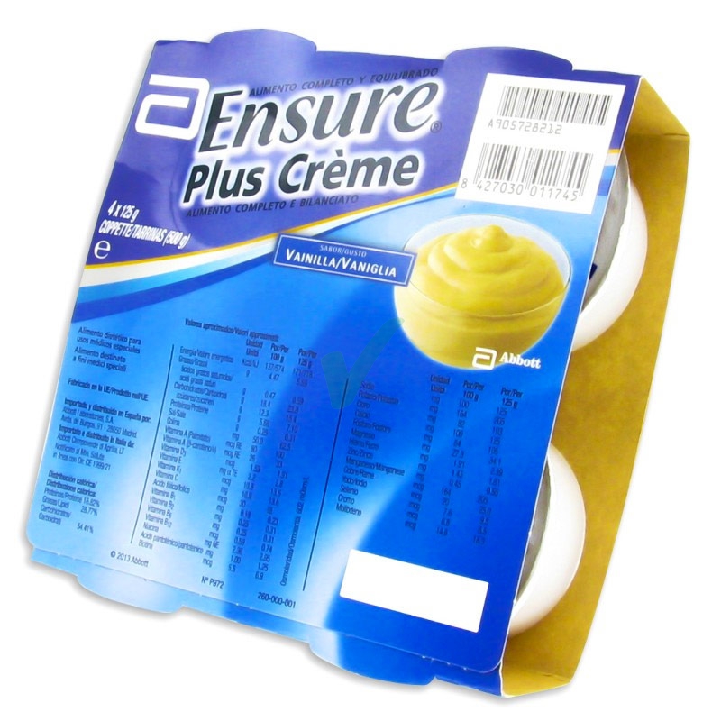 Abbott Linea Nutrizione Domiciliare Ensure Plus Crema Vaniglia 4x125ml
