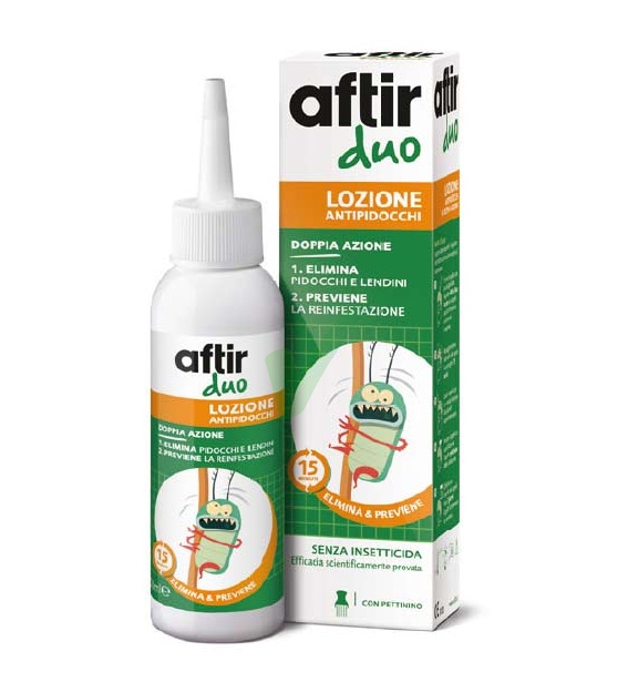 Aftir Linea Anti-Pediculosi Duo Lozione Pidocchi e Lendini Doppia Azione 100 ml