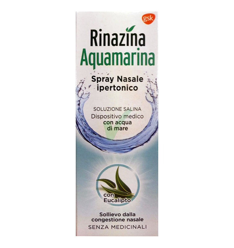 Gsk Linea Pulizia del Naso Rinazina Aquamarina Soluzione Ipertonica Spray 20 ml