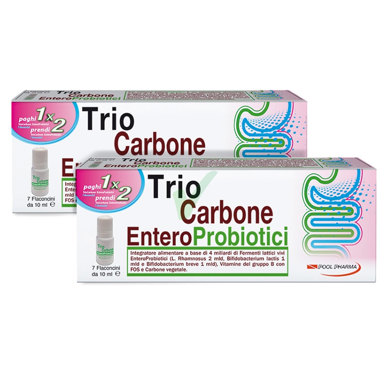 PoolPharma Linea Intestino Sano Triocarbone Enteroprobiotici Integratore 7 Flac