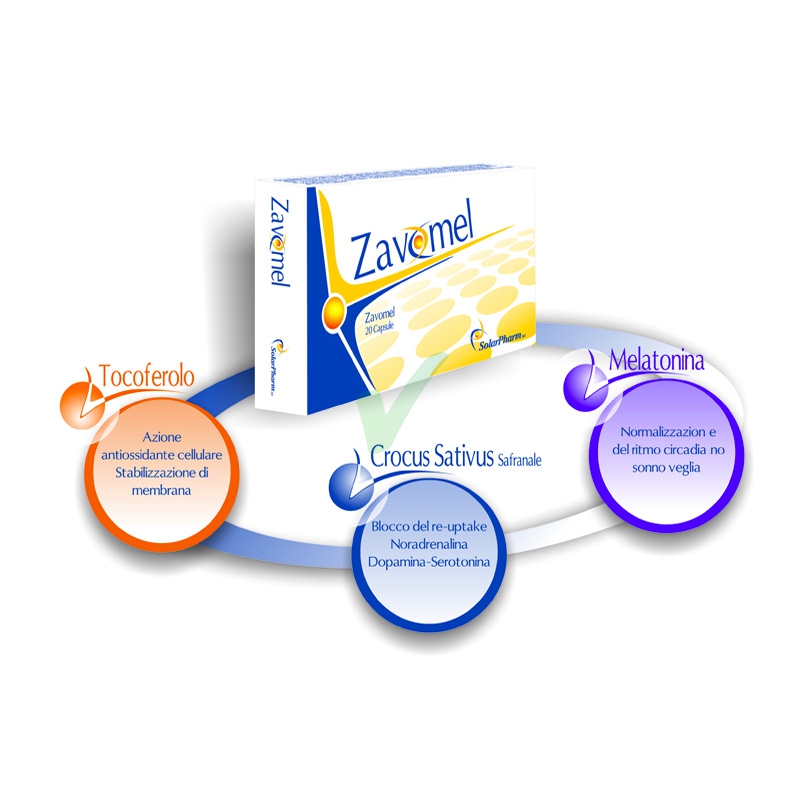 SolarPharm Linea Sonno e Relax Zavomel Integratore Alimentare 20 Capsule