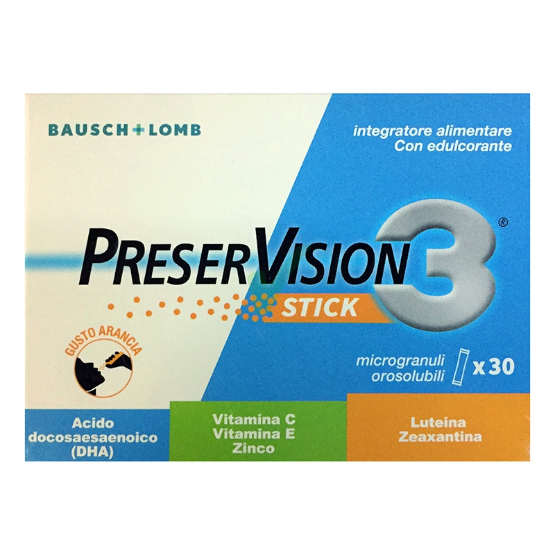 Baush & Lomb Linea Salute degli Occhi PreserVision 3 Integratore 30 Buste Stick