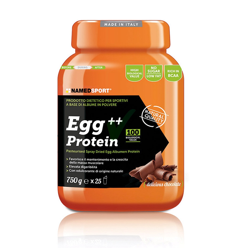 Named Sport Linea Sportivi Egg++ Protein Integratore Alimentare 750 g Cioccolato