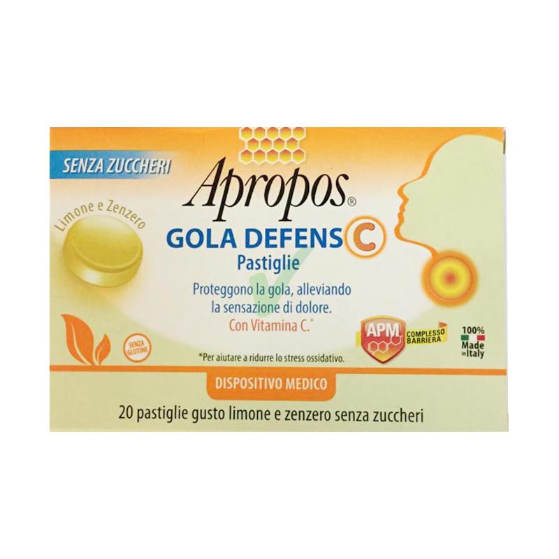 Apropos Linea Dispositivi Medici Gola Defens C 20 Pastiglie Gusto Limone Zenzero