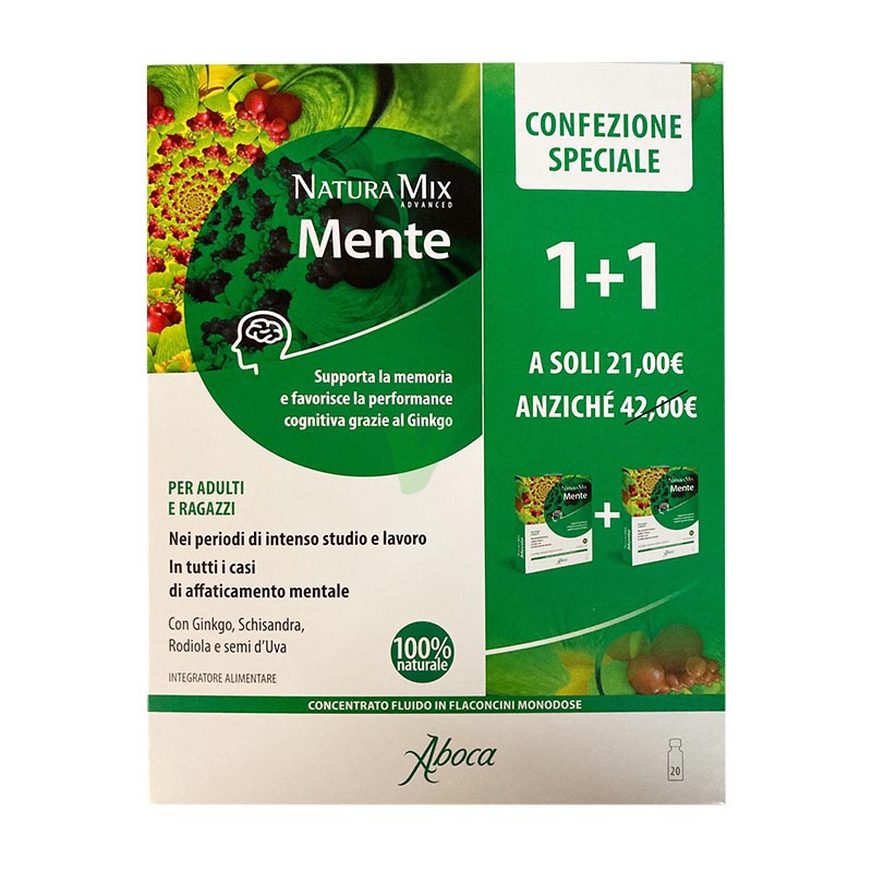 Aboca Linea Tono ed Energia Natura Mix Advance Mente Integrator 10+10 Flaconcini