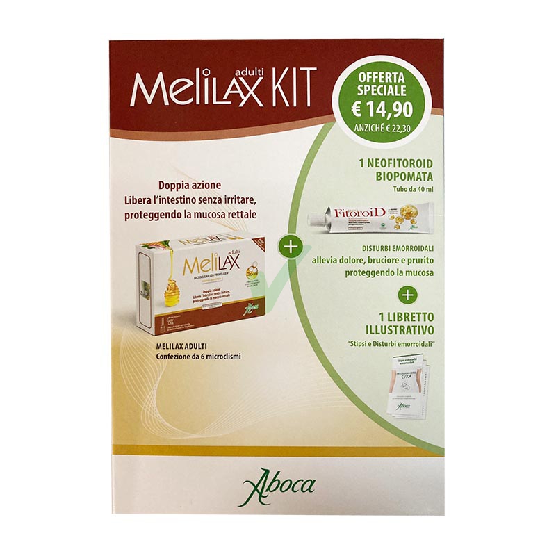 Aboca Linea Dispositivi Medici Melilax Adulti 6 Microclismi +Neo Fitoroid Pomata