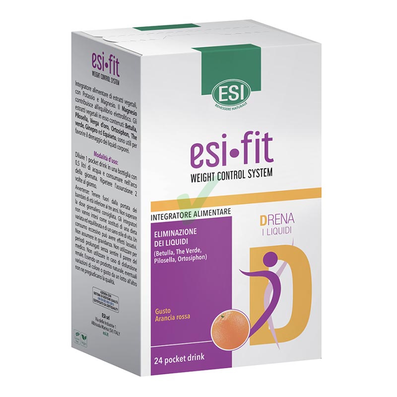 Esi Linea Controllo del Peso Fit Drena Integratore Alimentare 24 Pocket Drink