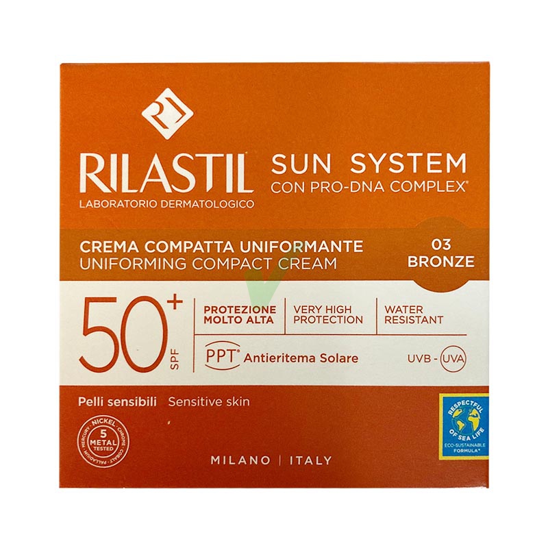 Rilastil Linea Sun System PPT SPF50+ Color Corrector Crema Compatta Bronze 03