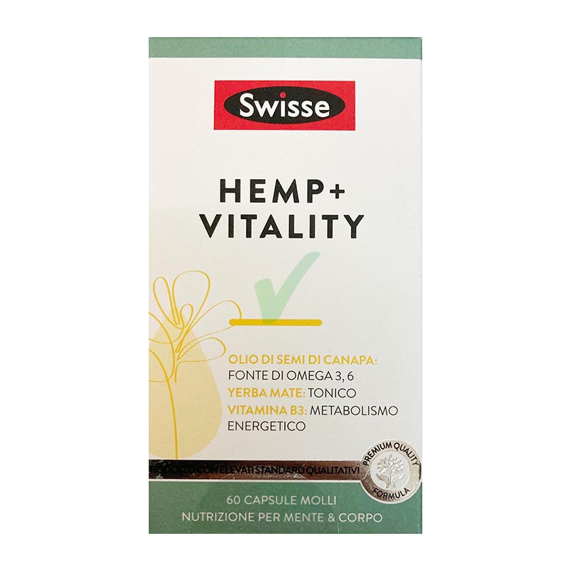 Swisse Linea Benessere Energia Hemp+ Vitality Integratore Alimentare 60 Capsule