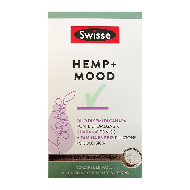 Swisse Linea Sistema Nervoso Sano Hemp+ Mood Integratore Alimentare 60 Capsule