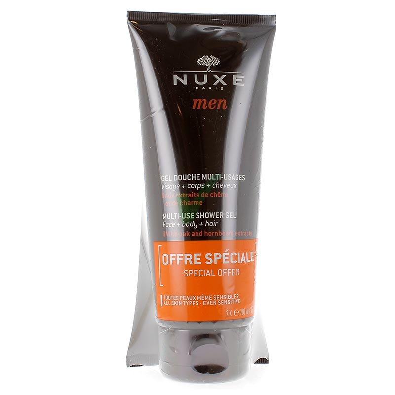 Nuxe Linea Men Gel Doccia Detergente Idratante Fresco e Delicato Uomo 2x200 ml