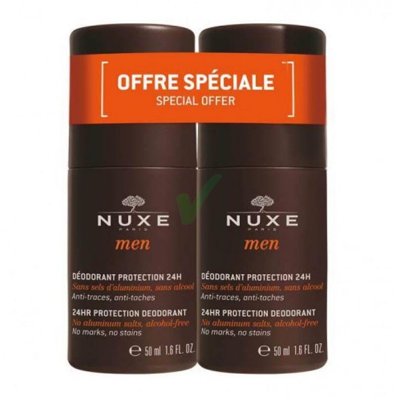 Nuxe Linea Men Deodorante Uomo Protezione Corpo 24h Duo Roll-on 2x50 ml