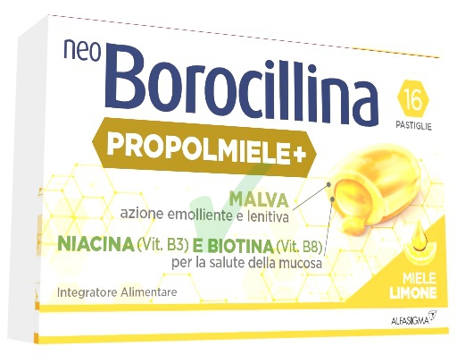 NeoBorocillina Propolmiele+ 16 Pastiglie Gusto Miele e Limone
