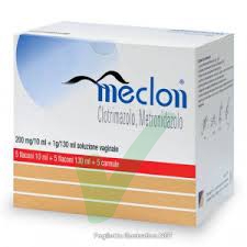 Meclon 200 Mg/10 Ml + 1 G/130 Ml Soluzione Vaginale 5 Flaconi 10 Ml + 5 Flaconi 130 Ml + 5 Cannule