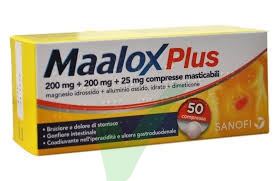 Maalox Plus 200 Mg + 200 Mg + 25 Mg Compresse Masticabili 50 Compresse