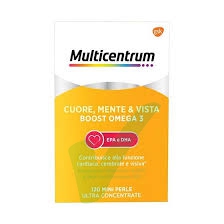 Multicentrum Cuore Mente & Vista Boost Omega 3 Integratore 120 Mini Perle