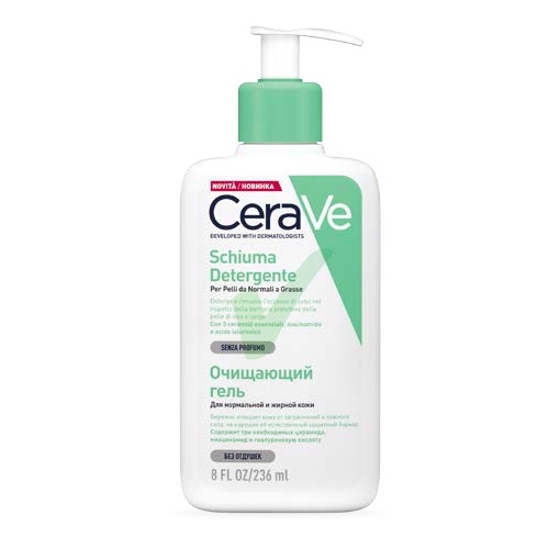 CeraVe Linea Detersione Viso Corpo Foaming Cleanser Schiuma Detergente 236 ml