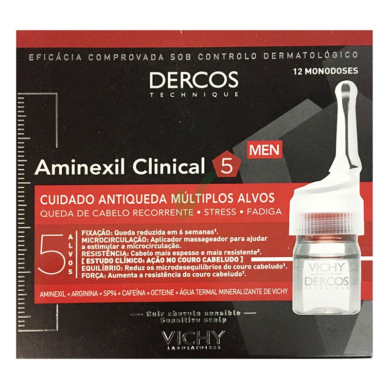 Dercos Linea Aminexil Clinical Intensive Trattamento Anticaduta 5 Uomo 12 Fiale
