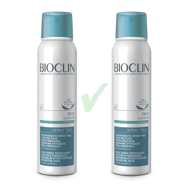 Bioclin Linea Deo Control Spray Dry Talc Deodorante Ipersudorazione 2x150 ml