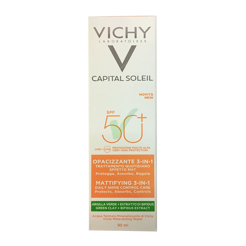 Vichy Linea Ideal Soleil SPF50+ Trattamento Opacizzante 3 in 1 Mat Viso 50 ml