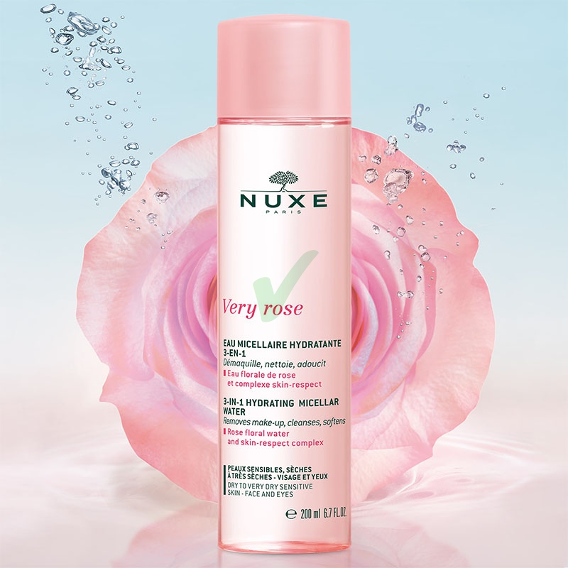 Nuxe Linea Very Rose Acqua Micellare Idratante 3in1 Struccante Detergente 200 ml