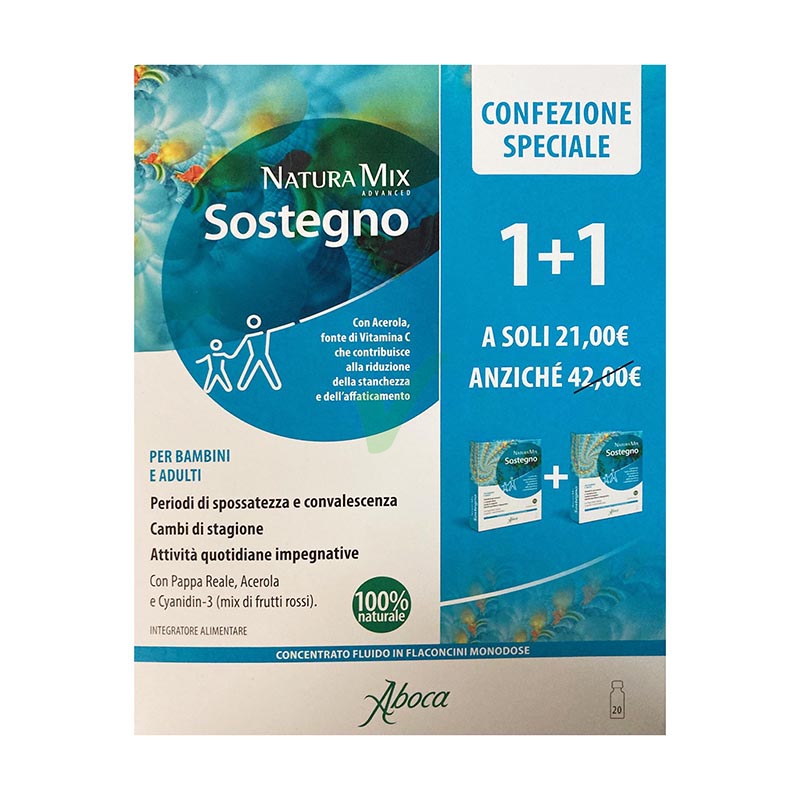Aboca Linea Benessere Natura Mix Advanced Sostegno Integratore 10 +10 Flaconcini
